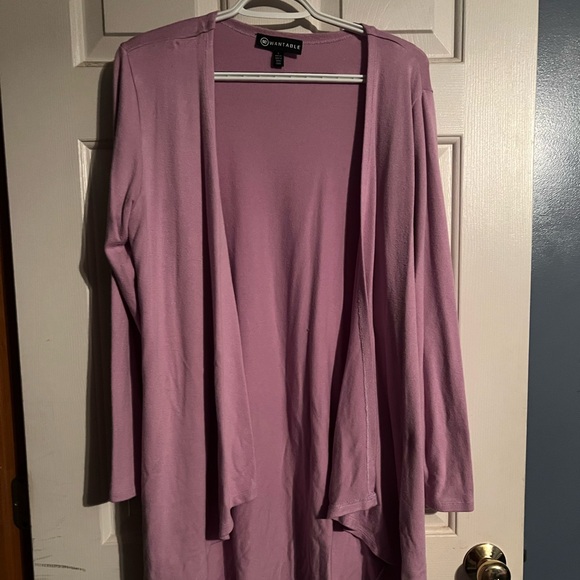 Sweaters - Cardigan style lavender wrap/sweater by Wantables.  Long sleeve.